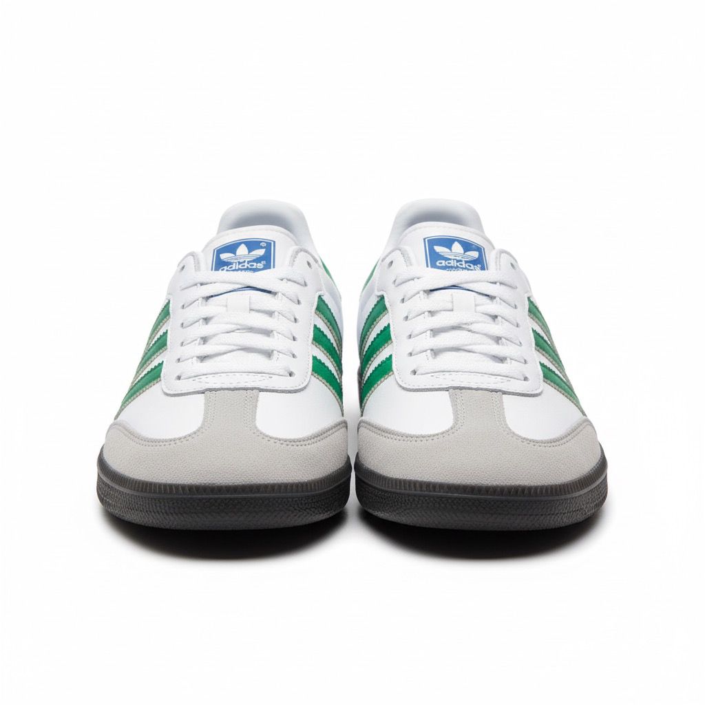 SAMBA BLANCA RALLA VERDE SUELA BAJA